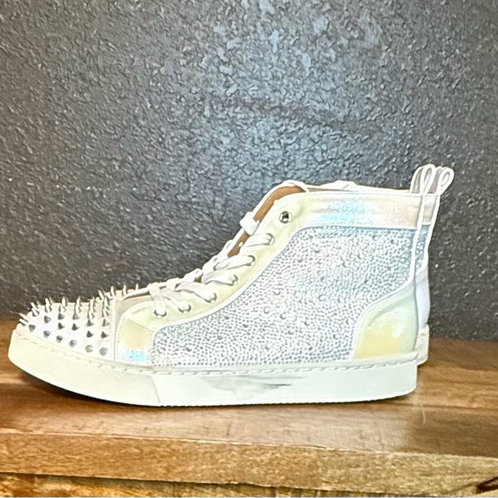 Steve Madden Silver and White Studded Sneakers